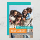 Merry & Bright Weihnachts-Fotokarte Feiertagskarte (Vorne/Hinten)