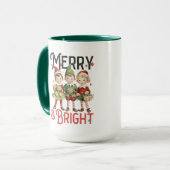 Merry Bright Weihnachts-Tasse Tasse (Vorderseite Links)