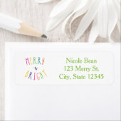 MERRY & BRIGHT Weihnachts-Weihnachtsadressen-Label (Insitu)