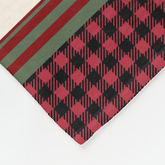 Merry Bright Weihnachts Winter Familienname w Hirs Fleecedecke (Ecke)