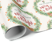 Merry & Bright Weihnachts-Wreath-Muster Geschenkpapier (Rolleneckpunkt)