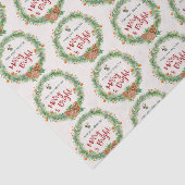 Merry & Bright Weihnachts-Wreath-Muster Seidenpapier (Ausschnitt)