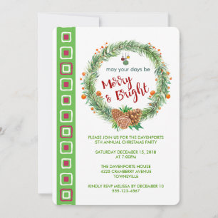 Merry & Bright Weihnachts-Wreath-Party laden Einladung