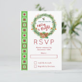 Merry & Bright Weihnachts-Wreath-Party UAWG RSVP Karte (Stehend Vorderseite)