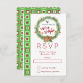 Merry & Bright Weihnachts-Wreath-Party UAWG RSVP Karte (Vorne/Hinten)