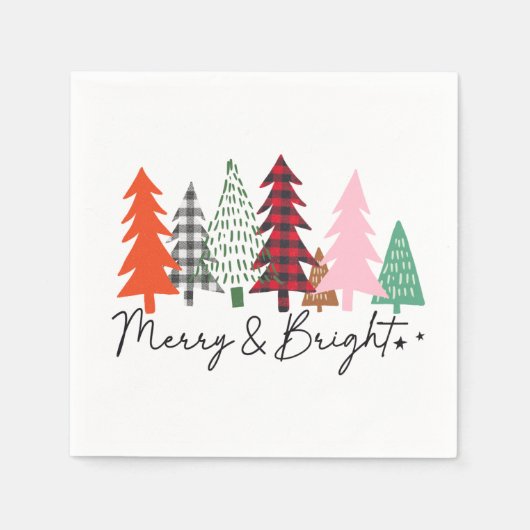 Merry & Bright Weihnachtsbäume Napkins Serviette (Vorderseite)