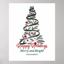 Merry & Bright | Weihnachtsbaumtypografie