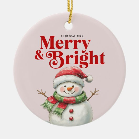 Merry & Bright Weihnachtsdekoration Keramik Ornament (Vorne)