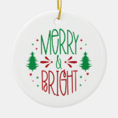 Merry & Bright Weihnachtsdekoration Keramik Ornament (Vorne)
