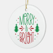 Merry & Bright Weihnachtsdekoration Keramik Ornament (Links)