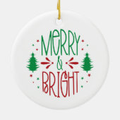 Merry & Bright Weihnachtsdekoration Keramik Ornament (Hinten)