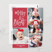 Merry & Bright | Weihnachtsfeiertage Postkarte (Vorne/Hinten)