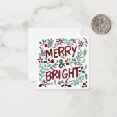 Merry & Bright Weihnachtsgrüße Mitteilungskarte (Vorderseite/Rückseite Beispiel)