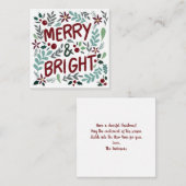 Merry & Bright Weihnachtsgrüße Mitteilungskarte (Vorne/Hinten)