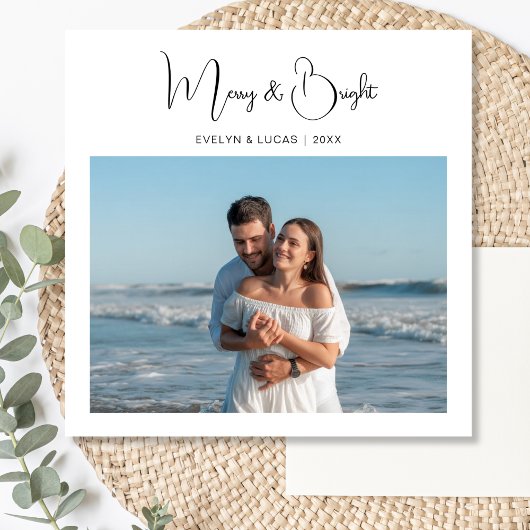 Merry & Bright Weihnachtskarte für Familien Dankeskarte