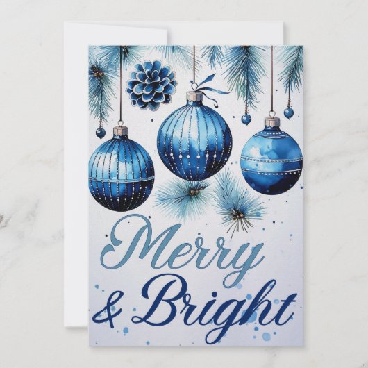 "Merry & Bright" Weihnachtskarten Set Feiertagskarte (Vorderseite)