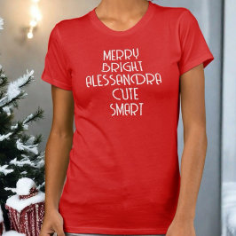 Merry Bright Weihnachtsskripttypografie T-Shirt