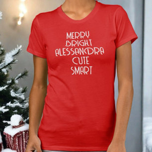 Merry Bright Weihnachtsskripttypografie T-Shirt