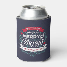 Merry & Bright Weihnachtstypografie Custom Banner Dosenkühler