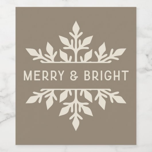 Merry & Bright | Weinetikett | Treibholz (Einzelnes Label)
