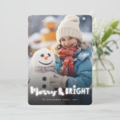 Merry & Bright White Glow Magic Weihnachten Foto (Stehend Vorderseite)