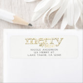 Merry & Bright White Gold Weihnachtskarte (Insitu)