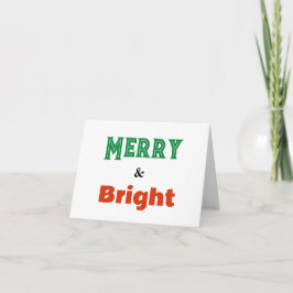 Merry & Bright Words Festliche Minimalistische Wei Feiertagskarte