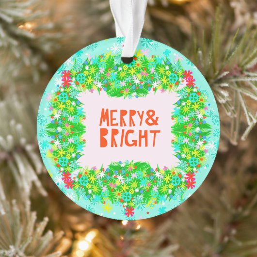Merry & Bright Wraath Ornament (Baum)