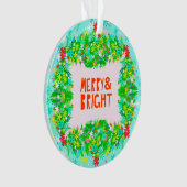 Merry & Bright Wraath Ornament (Vorderseite)