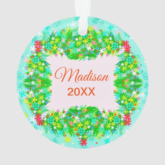 Merry & Bright Wraath Ornament (Rückseite)