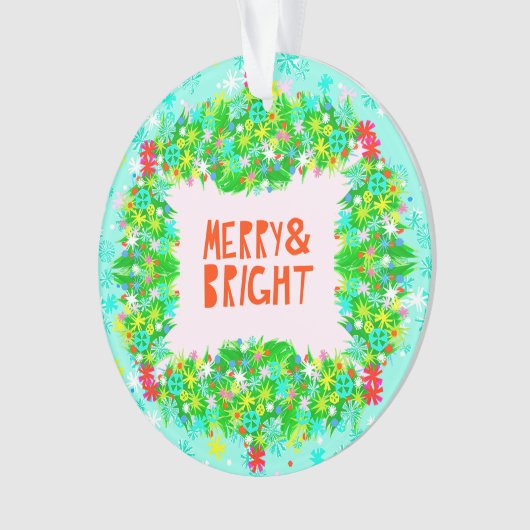 Merry & Bright Wraath Ornament (Vorderseite)