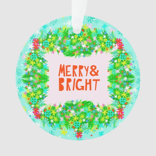 Merry & Bright Wraath Ornament (Vorderseite)