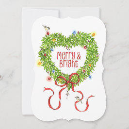 Merry & Bright Wreath Feiertagskarte