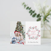 Merry & Bright Wreath Feiertagspostkarte (Stehend Vorderseite)