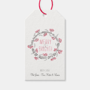 Merry & Bright Wreath Geschenkanhänger