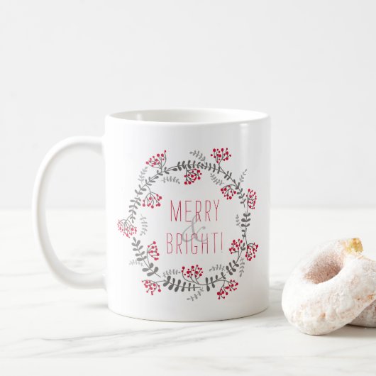 Merry & Bright Wreath Kaffeetasse (Mit Donut)