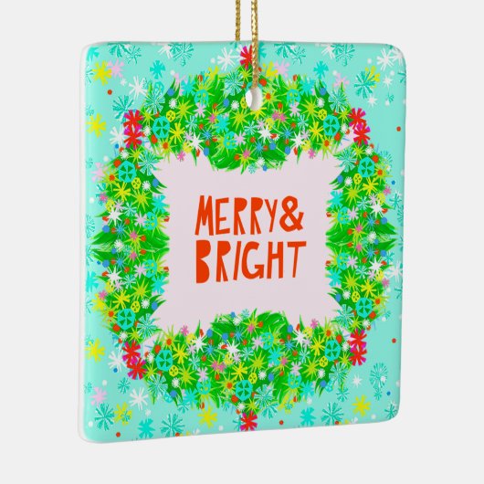 Merry & Bright Wreath Keramikornament (Rechts)