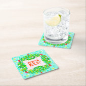 Merry & Bright Wreath Rechteckiger Pappuntersetzer (Vor Ort)