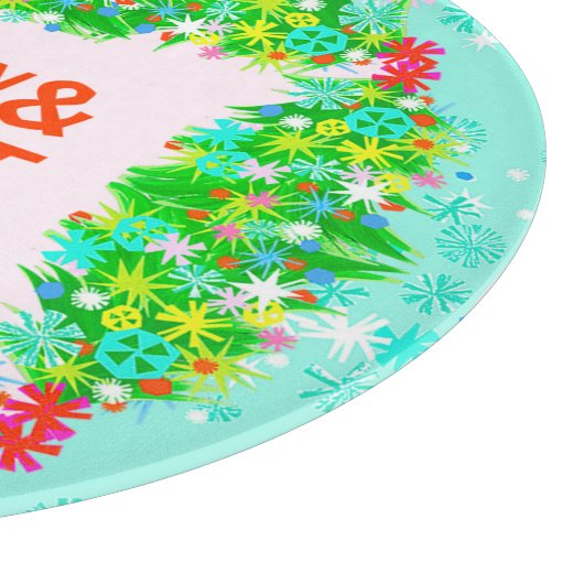 Merry & Bright Wreath Schneidebrett (Ecke)