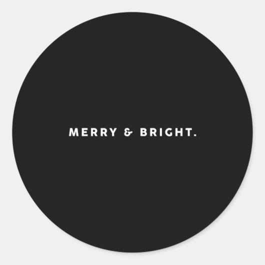 Merry Bright Xmas Funny Christmas Subtle Minimal H Runder Aufkleber (Vorderseite)