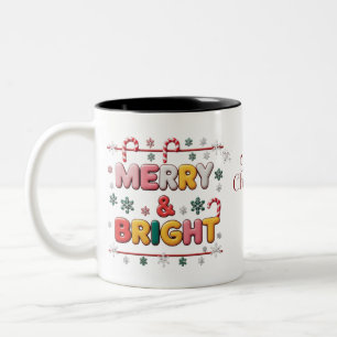 Merry & Bright Zwei-Tone Weihnachtsfeier Tasse - C