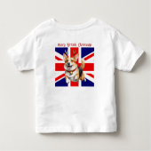 Merry British Christmas Corgi Reindeer Antlers Kleinkind T-shirt (Rückseite)
