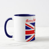 Merry British Christmas Corgi Reindeer Antlers Tasse (Links)