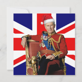 Merry British Christmas King Charles III Feiertagskarte