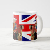Merry British Christmas King Charles III Jumbo-Tasse (Vorderseite Rechts)