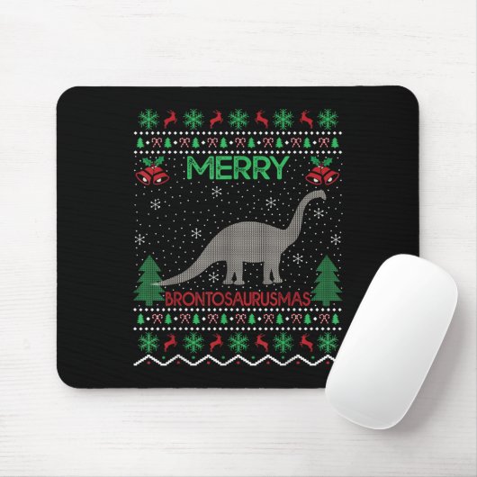 Merry Brontosaurus Xmas Gift Ugly Brontosaurus Chr Mousepad (Mit Mouse)