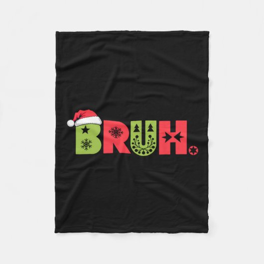 Merry Bruh Christmas Family Matching Pajama Santa Fleecedecke (Vorderseite)