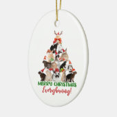 Merry Bunny Christmas Keramik Ornament (Links)