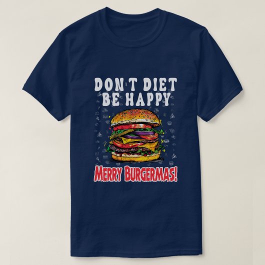 Merry Burgmasse - Funny Christmas Hamburger T-Shirt (Design vorne)