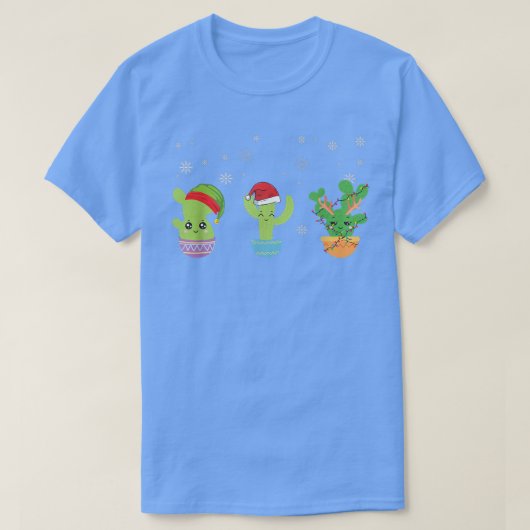 Merry Cactmas Santa Cactus Funny Christmas Succule T-Shirt (Design vorne)